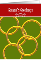 Season’s Greetings Five Gold Rings 12 Days of Christmas card