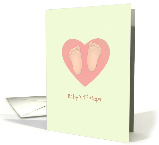 Baby's 1st Steps Baby's Cute Little Feet Congratulations card