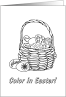 Easter Eggs in Basket Coloring Book card