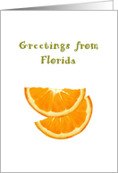 Greetings from Florida Juicy Orange Slices card