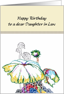 Birthday for Daughter in Law Hand Drawn Abstract Florals card
