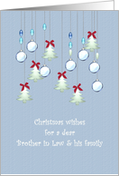 Christmas for Brother in Law and Family Pretty Glass Ornaments card