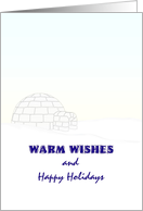 Warm Wishes and Happy Holidays Igloo and Snow Scene card