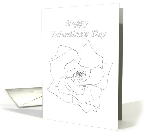 Coloring card, rose for Valentine's Day card (1330666)