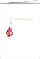 Congratulations Becoming Parents to Baby Girl Chrysalis card