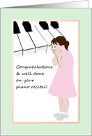 Congratulations On Piano Recital Young Lady Squealing With Delight card