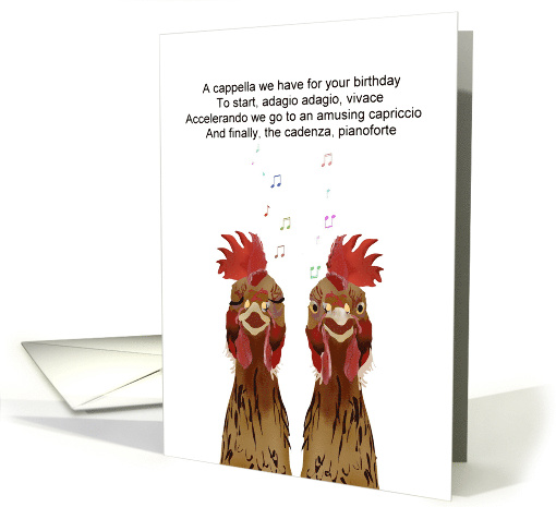 Chickens Singing A Cappella Birthday card (1335668)