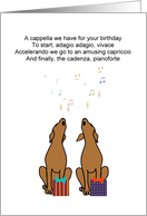 Dogs Singing A Cappella Birthday card