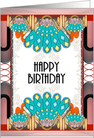 Birthday Art Deco Geometric Borders card