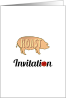 Pig Roast Invitation Pig and Apple card
