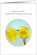 10th Wedding Anniversary Daffodil Anniversary Flower card