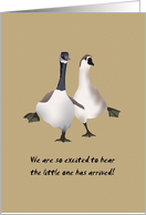 Congratulations on Your New Baby Geese Hurrying To Send Wishes card