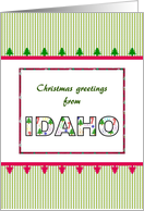 Christmas Greetings From Idaho In Christmas Colors card