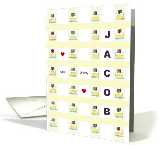 Birthday for Jacob, cakes galore card (1341012)