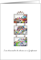 Thank You for Choosing Me as a Godfather Abstract Colorful Florals card