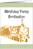 Kids Birthday Party Invitation Steam Train Blowing Out Invitation card