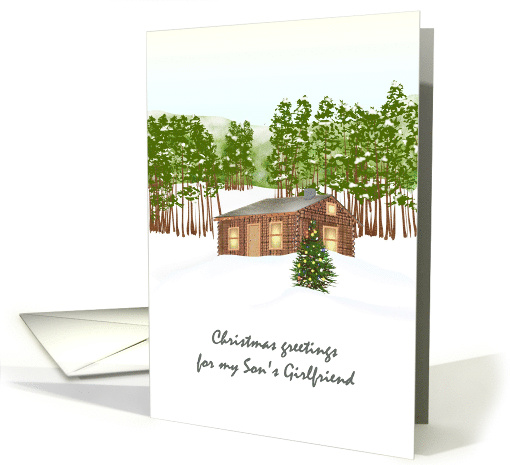Christmas for Son's Girlfriend Log Cabin in the Woods card (1342166)