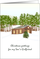 Christmas for Son’s Girlfriend Log Cabin in the Woods card