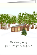 Christmas for Daughter’s Boyfriend Log Cabin in the Woods card