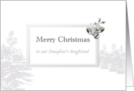 Christmas for Daughter’s Boyfriend Spruce Trees in Soft Grey on White card