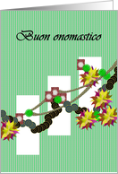 Buon Onomastico Happy Name Day in Italian Abstract Florals card