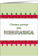 Christmas Greetings From Nebraska In Christmas Colors card