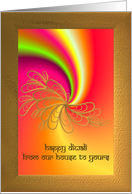 Diwali from Our House to Yours, Psychedelic Floral Swirl card