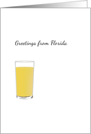 Greetings from Florida State Beverage Glass of Orange Juice card