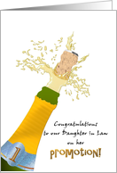 Congratulations Daughter in Law Promotion Popping Bottle of Bubbly card