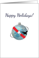 Happy Holidays Flight Attendant Seat Belt Around The World card