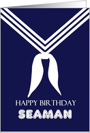 Birthday For Seaman White Stripes On Navy Blue card
