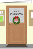 Christmas For School Vice Principal Holiday Wreath On Office Door card