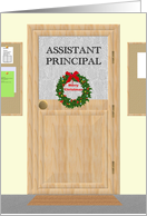 Christmas for Assistant Principal Holiday Wreath On Office Door card