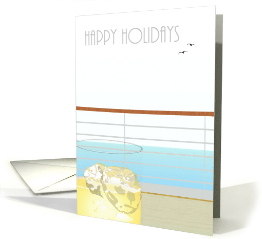 Happy Holidays Cruise Ship On The Open Seas card (1348462)