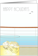 Happy Holidays Cruise Ship On The Open Seas card