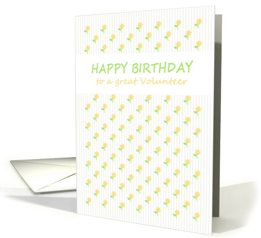 Birthday For Volunteer Pretty Little Yellow Flowers card (1348910)