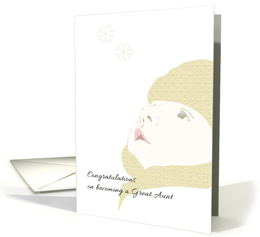 Becoming Great Aunt Baby Looking at Snowflakes card (1349190)