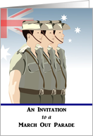 Invitation to Australian Army March Out Parade Servicemen in Uniform card