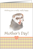 Mother’s Day Wish From Cute Ferret Squeezing Close Its Eyes card