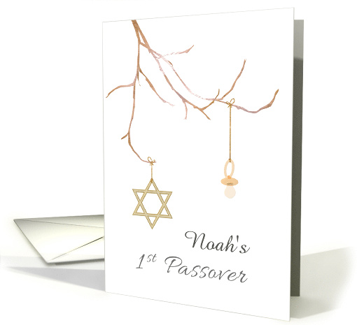 Custom Baby's 1st Passover Pacifier and Star of David card (1361372)