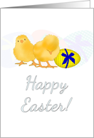 Cute chicks and Easter eggs card