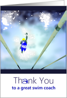 Thank You Swim Coach View Of Swimmer From Beneath Water Surface card