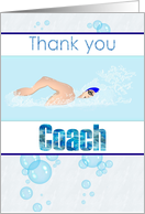 Thank You Swim Coach Swimmer Doing The Freestyle Stroke card