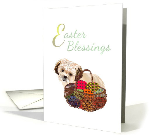 Easter from Pet Shih Tzu Puppy Basket of Colorful Easter Eggs card