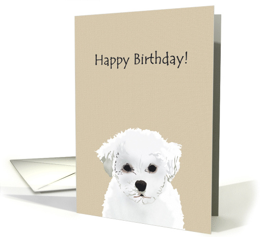 Birthday Sketch Of A Cute Bichon Frise Puppy card (1370586)