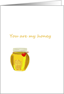 My honey, honeycomb in honey jar, birthday for partner card