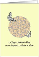 Mother’s Day for Daughter’s Mother in Law Butterflies and Floral Disc card