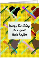Birthday for Hair Stylist Colorful Combs card