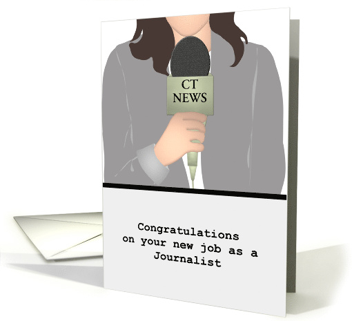Congratulations new job as journalist, customizable microphone card