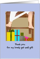 Thank You For The Get Well Gift Legs In Cast Broken Femur card